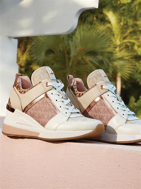 michael kors georgie trainer zwart|michael kors color block.